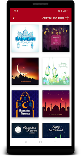 Android application Ramadan Festival post maker screenshort