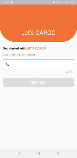Android application Letscargo Customer screenshort