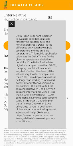 Delta T Calculator Screen 2