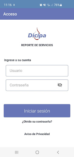 Android application Soporte Dicipa screenshort