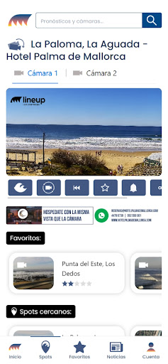 Android application Lineup: Cámaras y Pronósticos screenshort