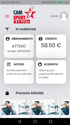 Android application CAM Sport e Salute screenshort