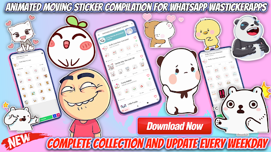 Animated Moving Sticker Compilation WAStickerApps 1.1 APK + Мод (Unlimited money) за Android
