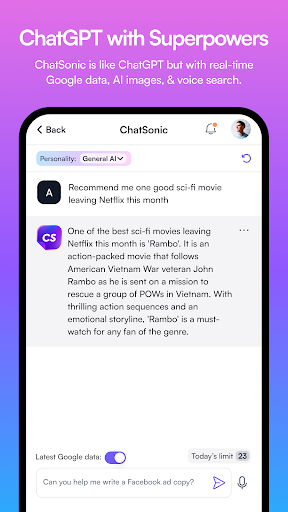 ChatSonic: Super ChatGPT App screenshot 1