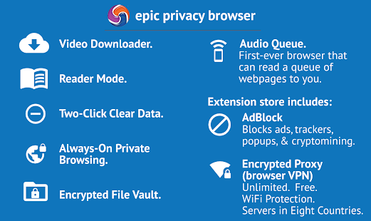 Epic Privacy Browser with VPN Screenshot