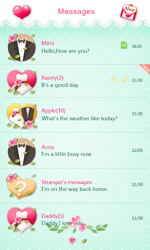 GO SMS PRO MARRY ME THEME Screen 3