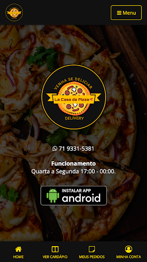 Android application Lá Casa da Pizza screenshort