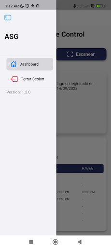 Android application ASG Control de Asistencia screenshort