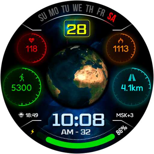 DIGI EARTH URX04 Watch face screenshot 14