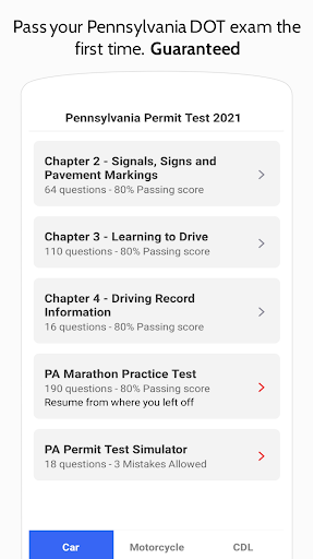 Android application PA DMV screenshort