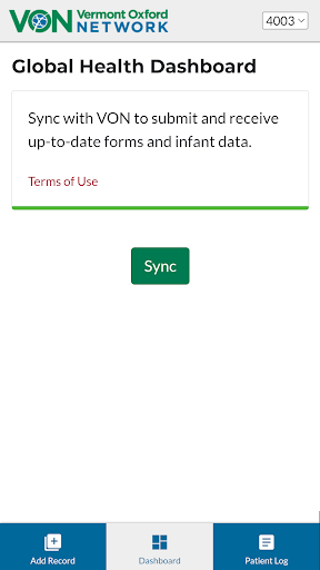 VON Connect Global Health Data Screen 3