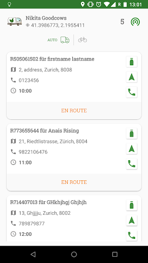 Android application Fleet App screenshort
