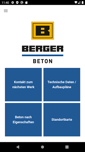 Android application Berger Beton screenshort
