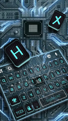 Circuitboard 3D Keyboard Backg Screen 2