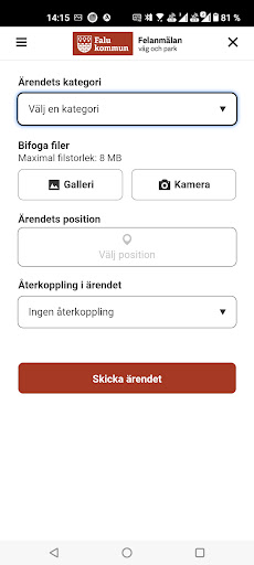 Felanm. väg/park i Falu kommun Screen 2