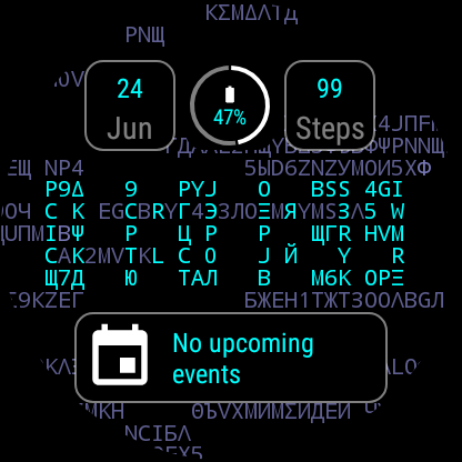 Text Grid Watch Face Screen 2