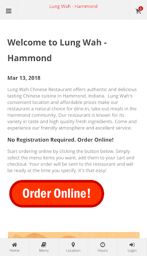 Android application Lung Wah Hammond Ordering screenshort