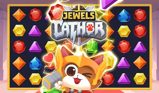 Jewels Thunder Cat Match 3: Lo