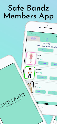Android application Safe Bandz - Members App screenshort
