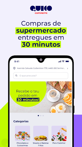 Android application Quico Continente 30’ Delivery screenshort