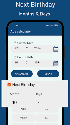 Age Calculator: Date of Birth Screen 2