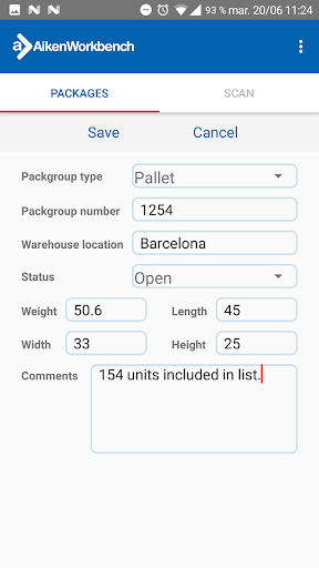 Android application Aiken Packing List Creator screenshort
