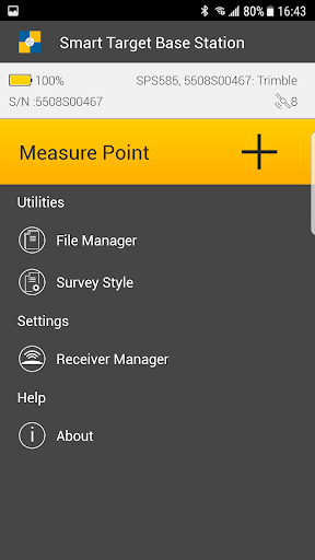 Android application Trimble GNSS Smart Target Base screenshort