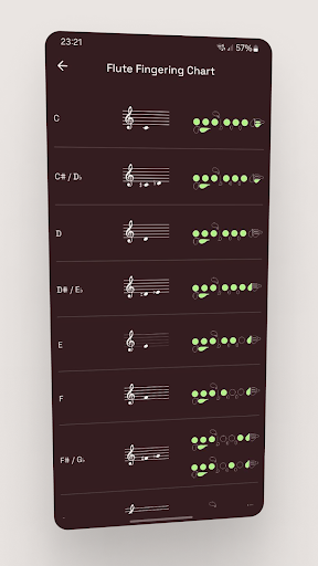 Screenshot of Flute Fingering Chart