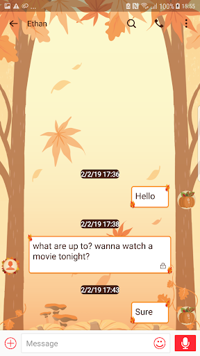 Screenshot of Next SMS Thanks giving skin 21