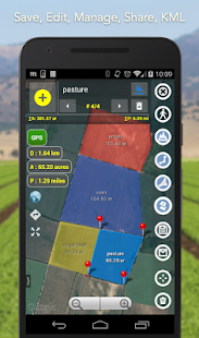 Planimetro - Screenshot della misura dell'area GPS