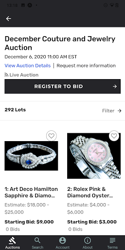 Gallery 63 Live Bidding Screen 2