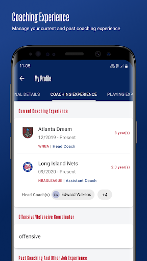 Android application NBA Coaches Database screenshort