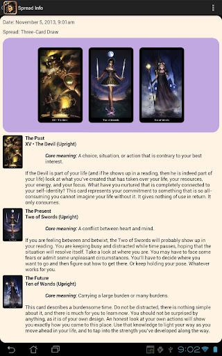 Screenshot of Steampunk Tarot
