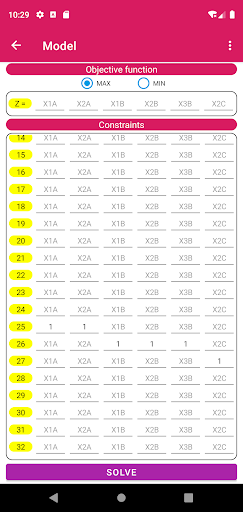 MILP Solver Pro Screen 2