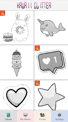 Kawaii Glitter Pixel Art - Screenshot 4