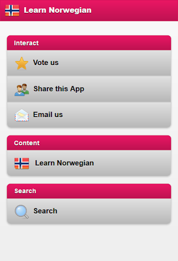 Android application Learn Norwegian screenshort