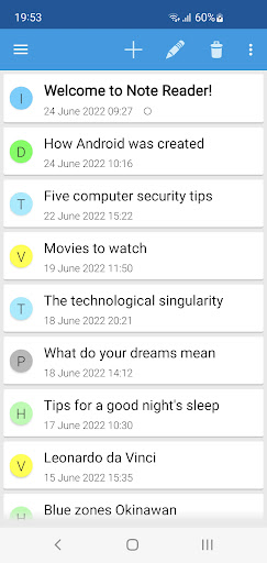 Android application Note Text Reader (Read aloud) screenshort