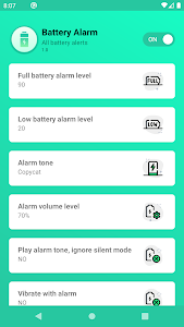Battery full alarm - low alert Unknown