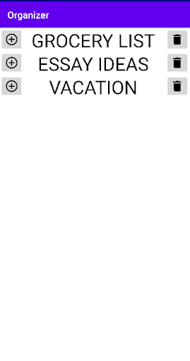 Organizer Screen 3