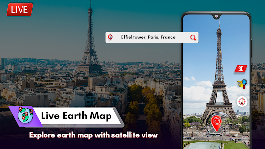 Live Earth Map HD-GPS Satellite  Live Street View New Apk 3