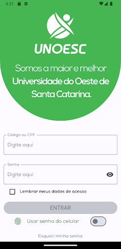 Android application Unoesc ON screenshort