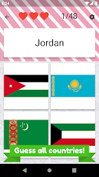 Asia and Middle East countries - flags quiz