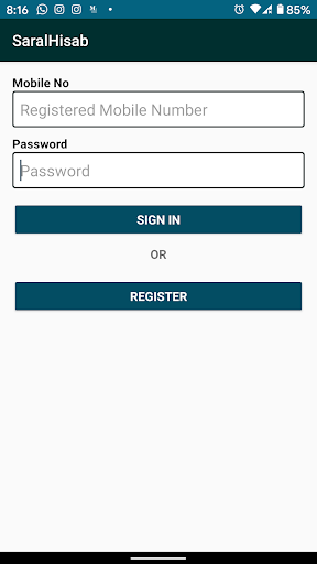 Android application SaralHisab: Expense and Income screenshort