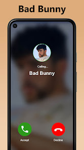 Screenshot 4 Bad Bunny Fake Video Call android