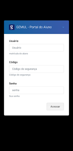 Android application Portal Aluno Abadia/GEMUL screenshort