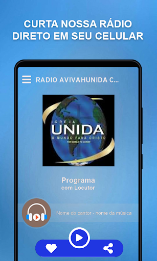 Android application Rádio Avivahunida carazinho screenshort