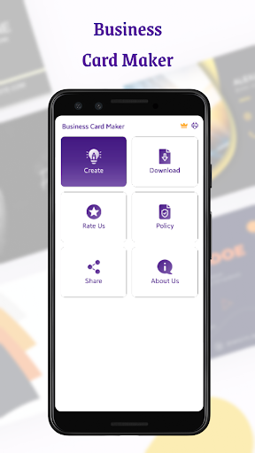 Android application Business Card Maker, Visiting screenshort