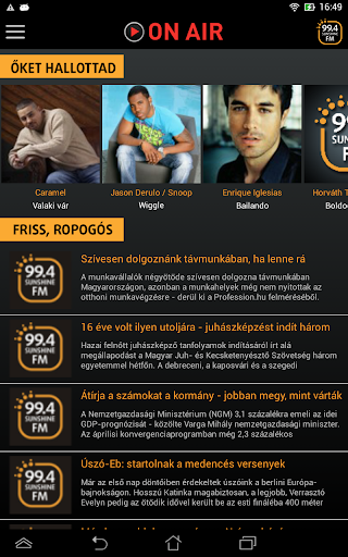 Android application 99.4 SunshineFM screenshort