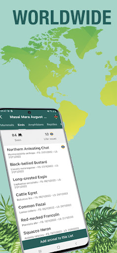 Android application Wildlife List screenshort