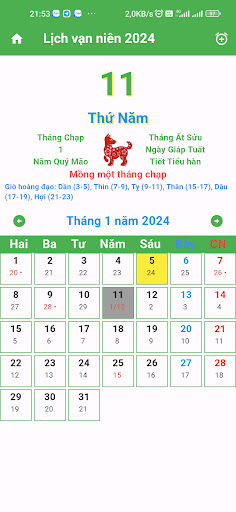 Lịch vạn niên 2025 - Lịch âm